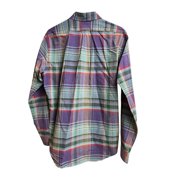 Ralph Lauren Classic Fit Purple Green Plaid Medium Men's Button Up - Picture 9 of 9